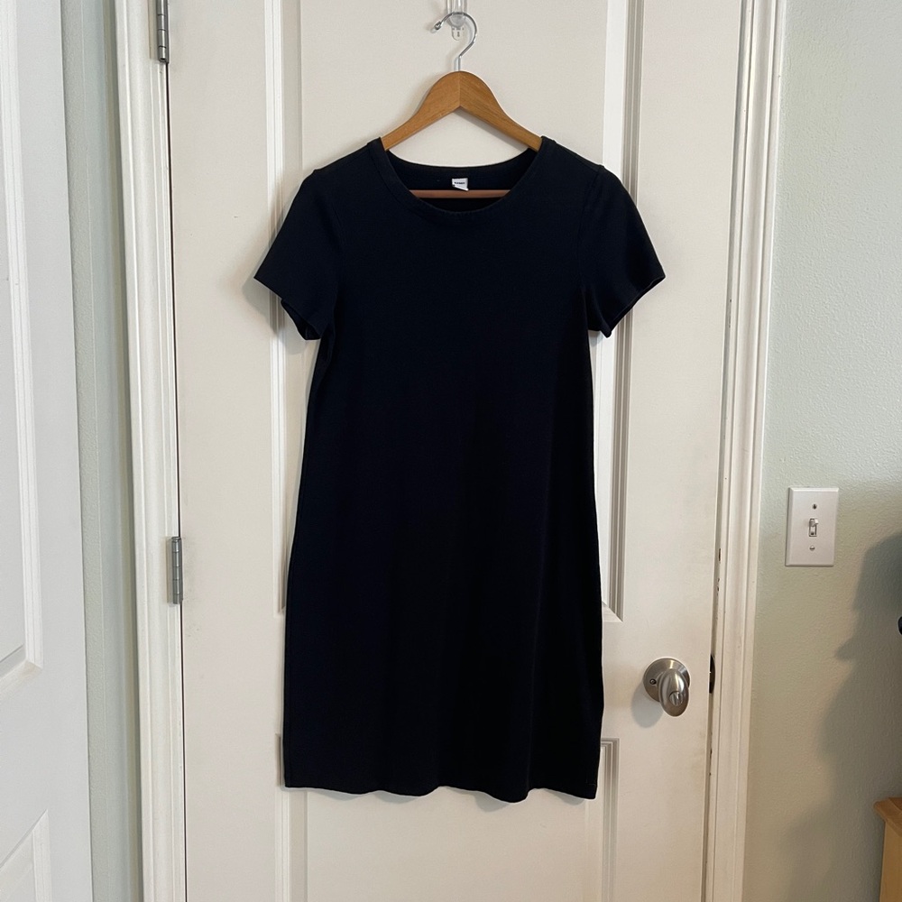 Old Navy Classic Black Short-Sleeve Shirt Shift Dress